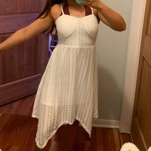 White Flowy Lace Dress